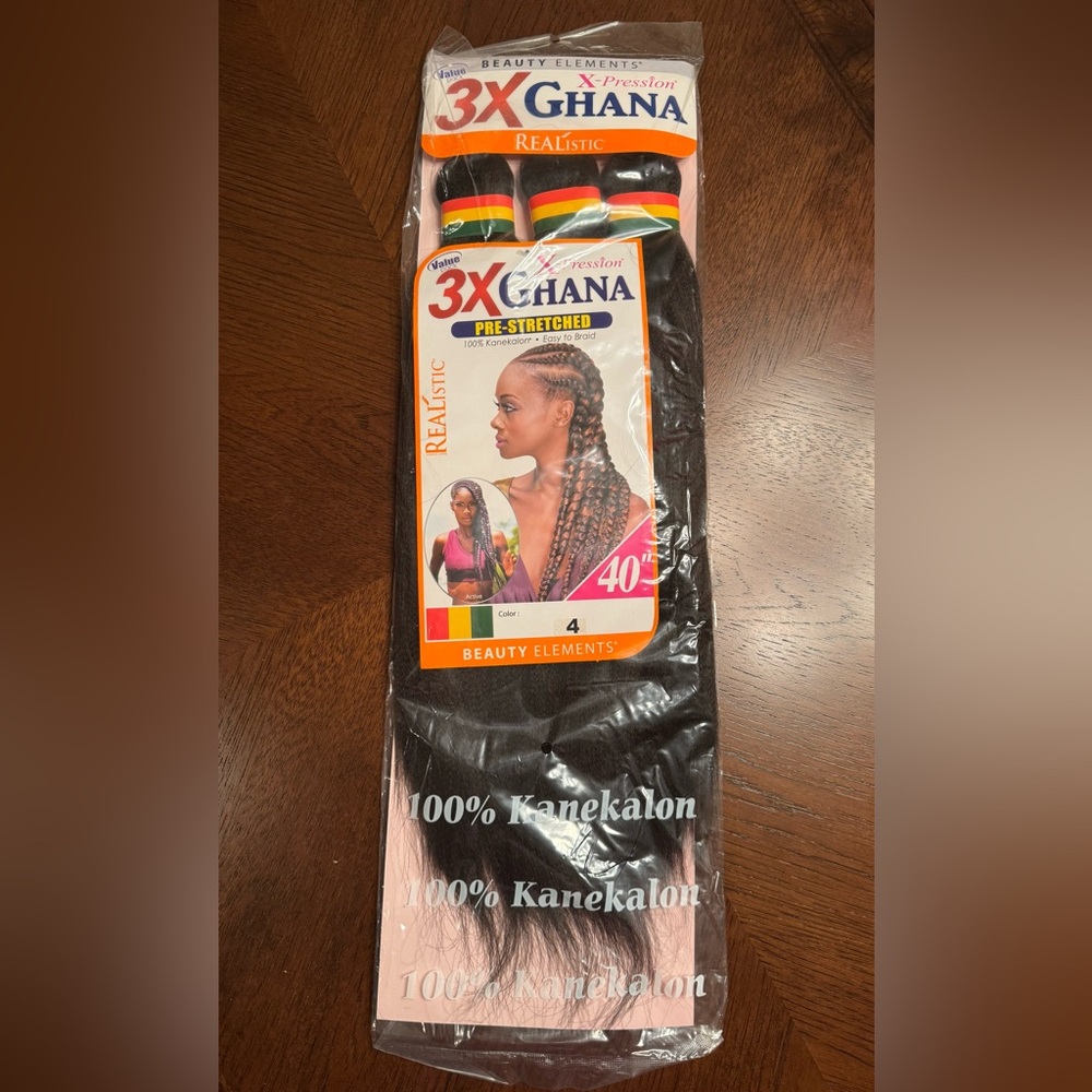 Pk of 3 3X Ghana Pre-Stretched Hair Extensions